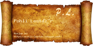 Pohli Lestár névjegykártya